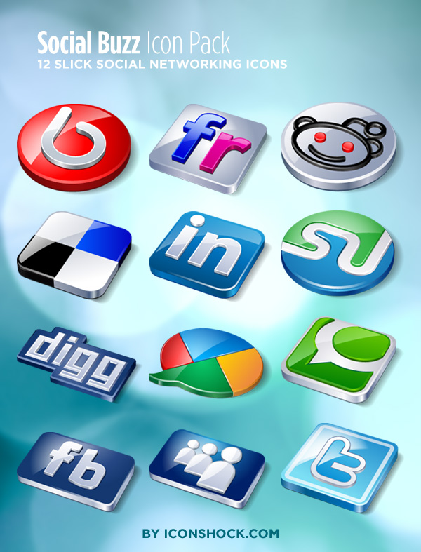 Free 3D Social Media Icon Set