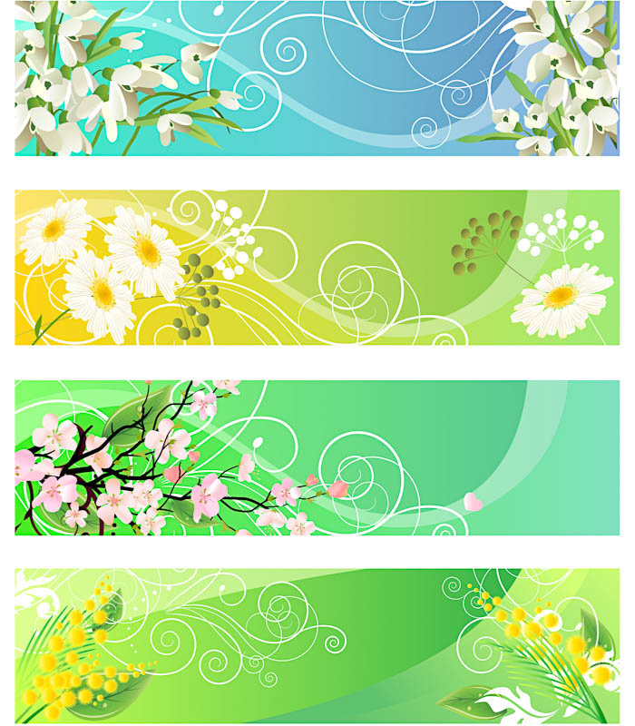 Free Summer Flowers Clip Art Banner