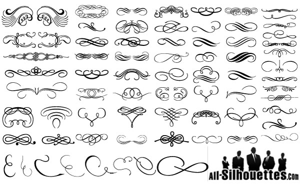 12 Vintage Vector Flourishes And Ornaments Images