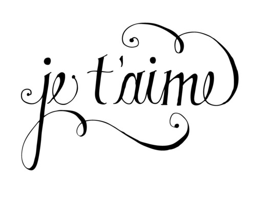 French Cursive Font I Love You