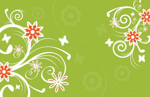 Green Graphic Flowers
