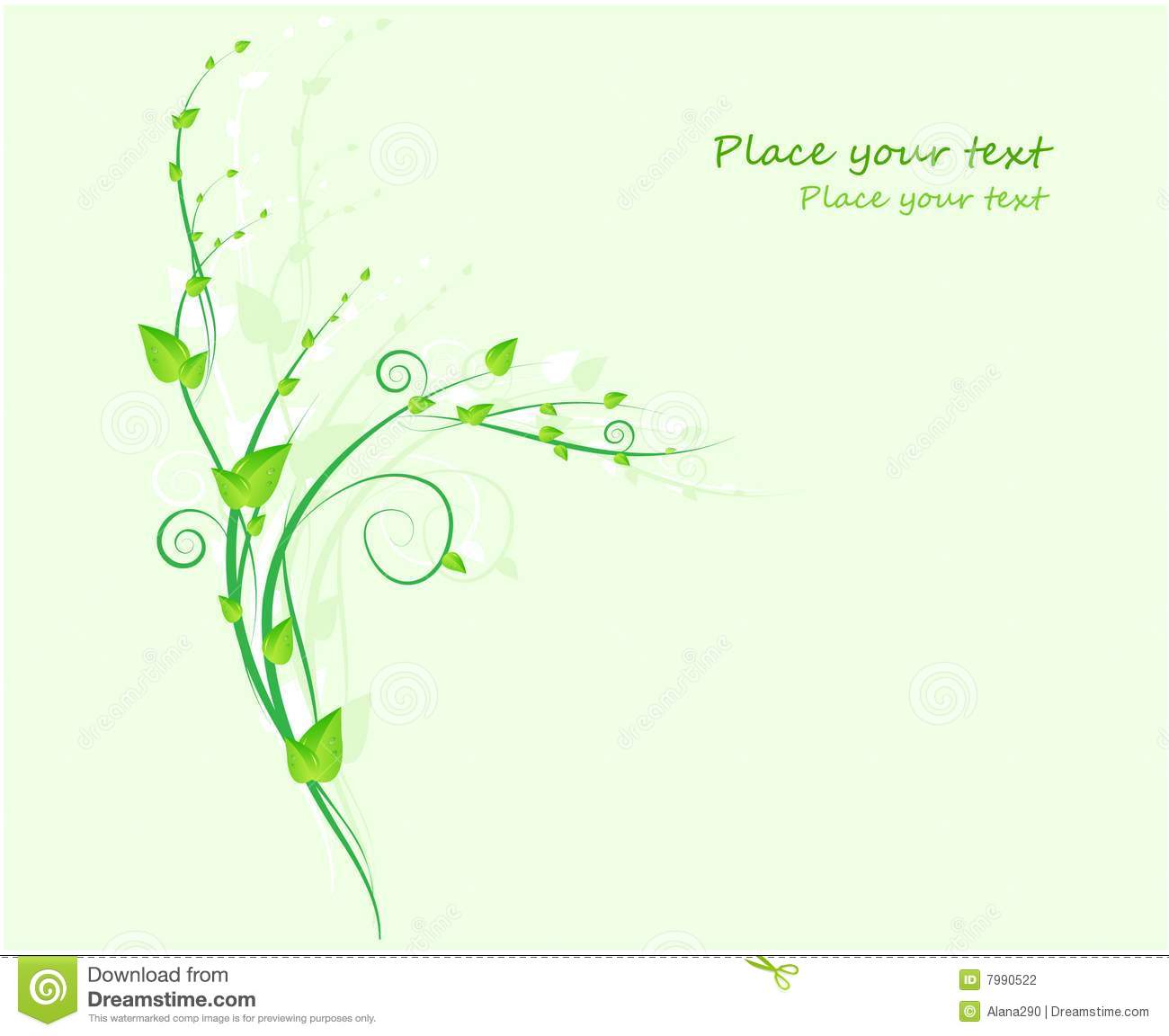 Green Swirl Floral Design Green Swirl Floral Design