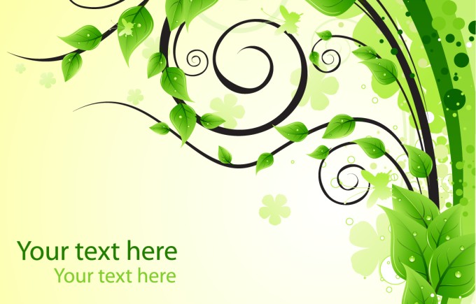 11 Green Leaf Swirl Design Images