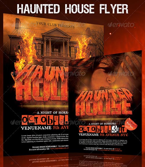 Halloween Haunted House Flyer