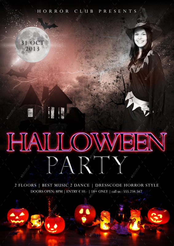 Halloween Party Flyer PSD