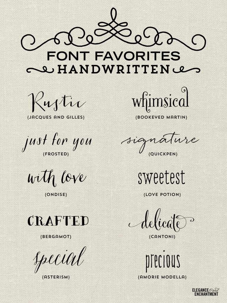 Handwritten Font Favorites Handwritten Font Favorites