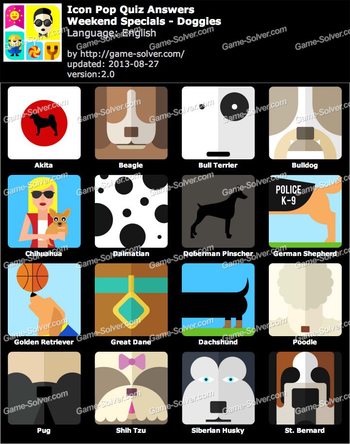 Icon Pop Quiz Weekend Specials Doggies