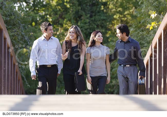 Images of Hispanic Business People Walking