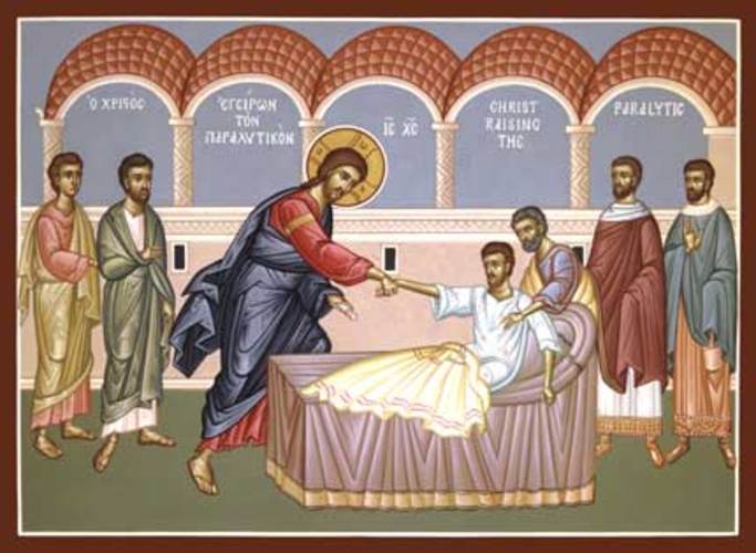 Jesus Heals the Paralytic Orthodox Icon