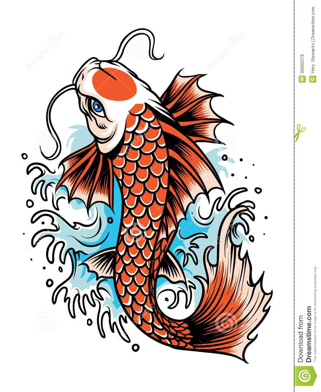 Koi Fish Tattoo Vector