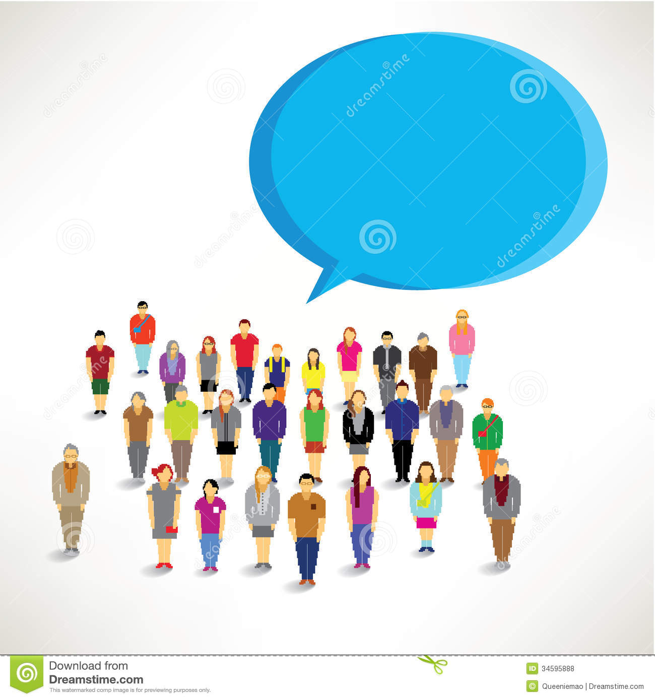 Large Group of People Clip Art