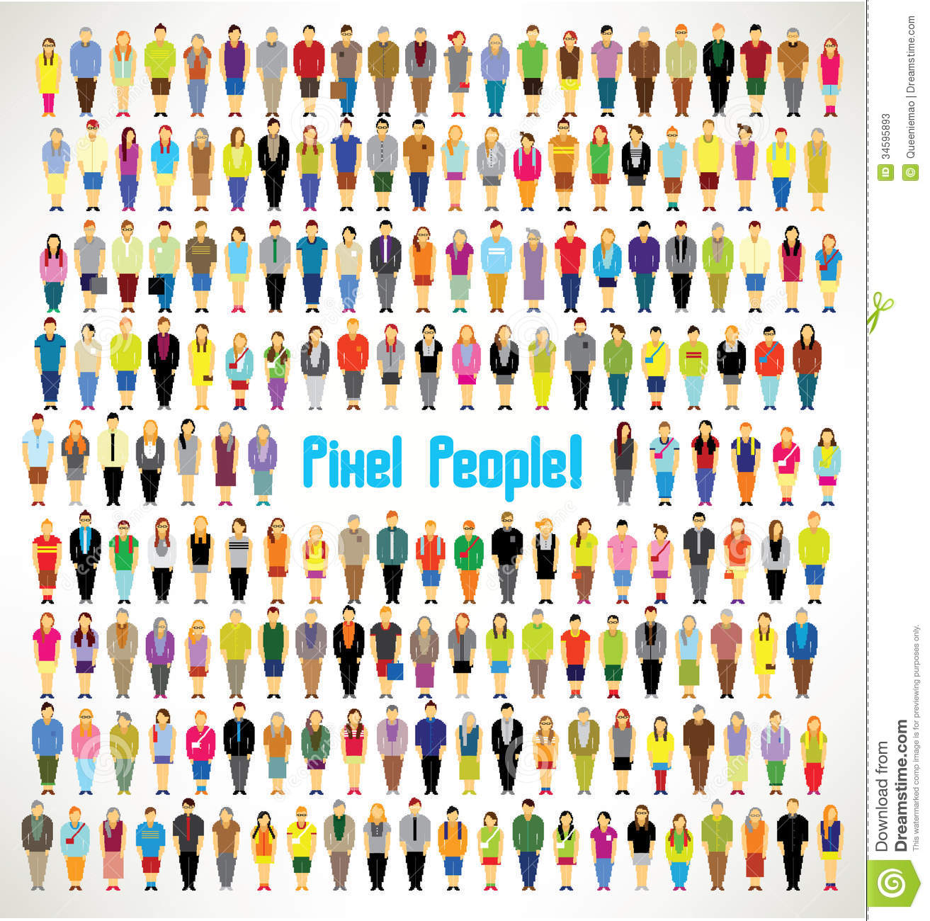 Large Group of People Clip Art