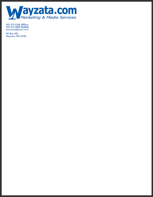 Letterhead Business Letter Example