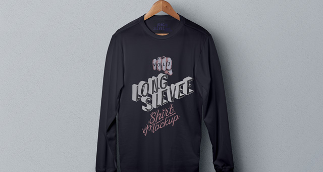 Long Sleeve T-Shirts Mock Up Psd