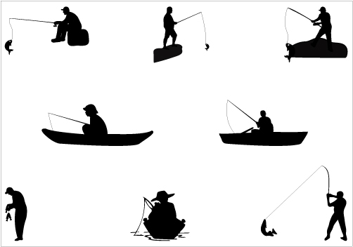 Man Fishing Silhouette Clip Art