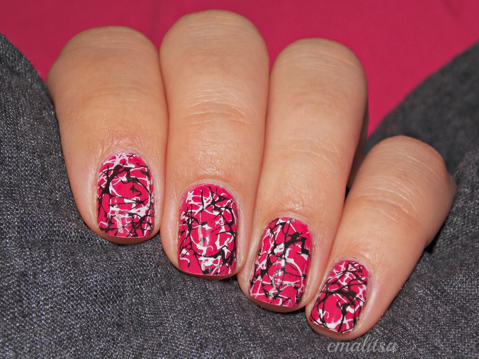 Pink and Black Nail Art