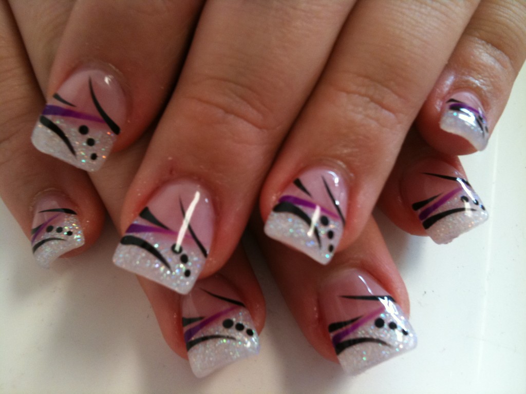 Pink and White Nail Art Design