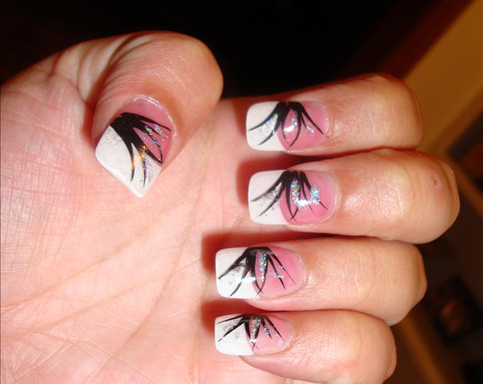 Pink and White Nails