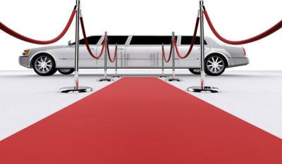 Red Carpet Backdrops with Limo