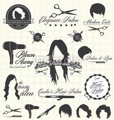 Retro Hair Salon Clip Art