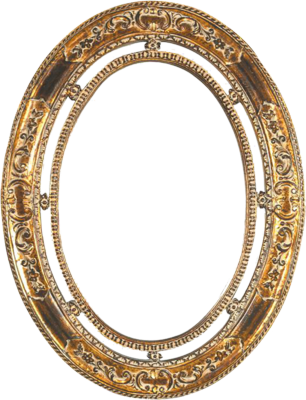Round Circle Gold Frames PNG
