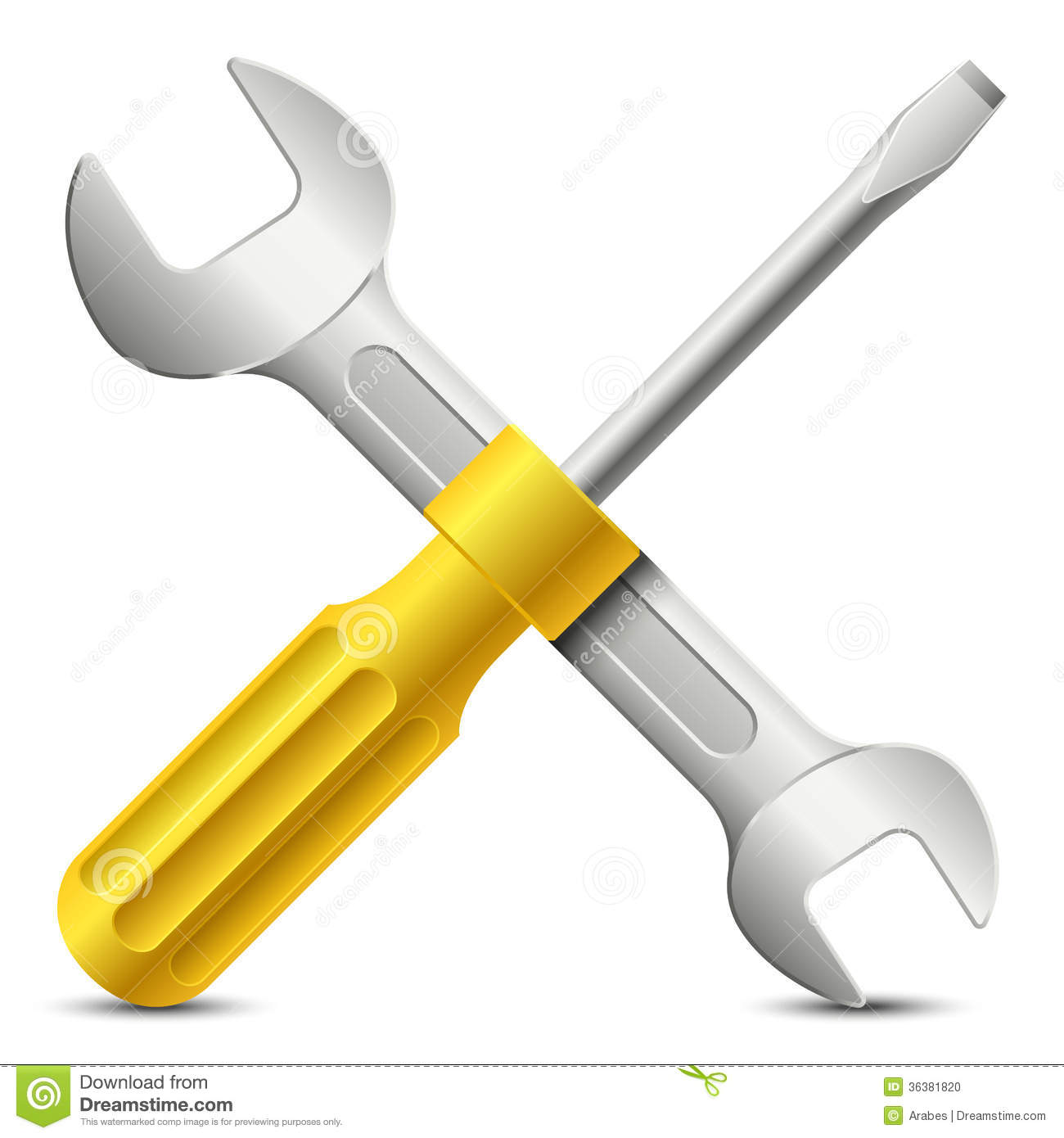 Screwdriver Wrench Icon White