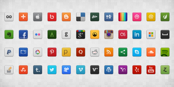 Social Media Icon Set PNG