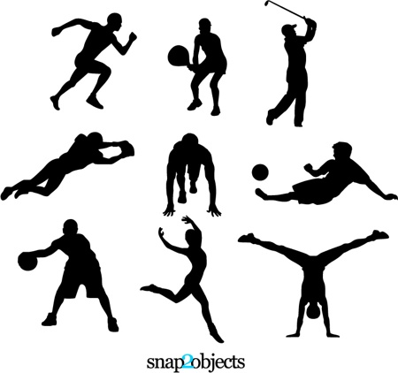 Sports Silhouettes Vector Clip Art