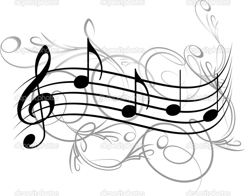 Staff Music Notes Clip Art Vector