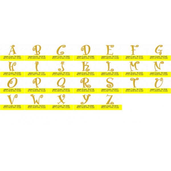 Thick Curly Embroidery Font Thick Curly Embroidery Font