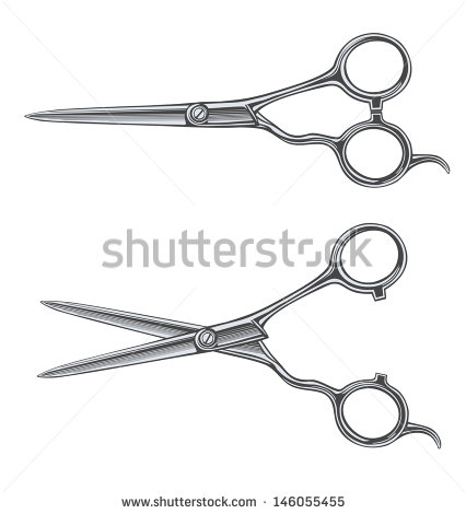 Vintage Hair Salon Scissors Clip Art