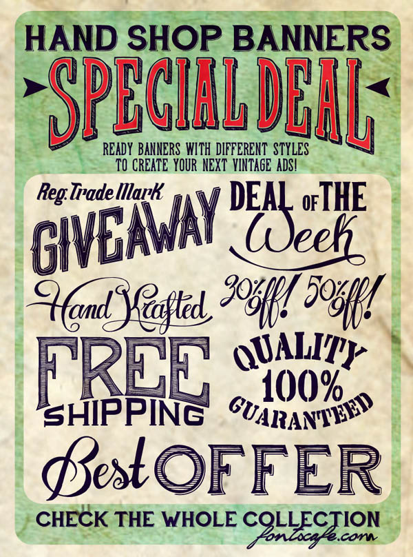 Vintage Hand Lettering Fonts Banner