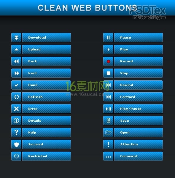 Web Page Button Icons