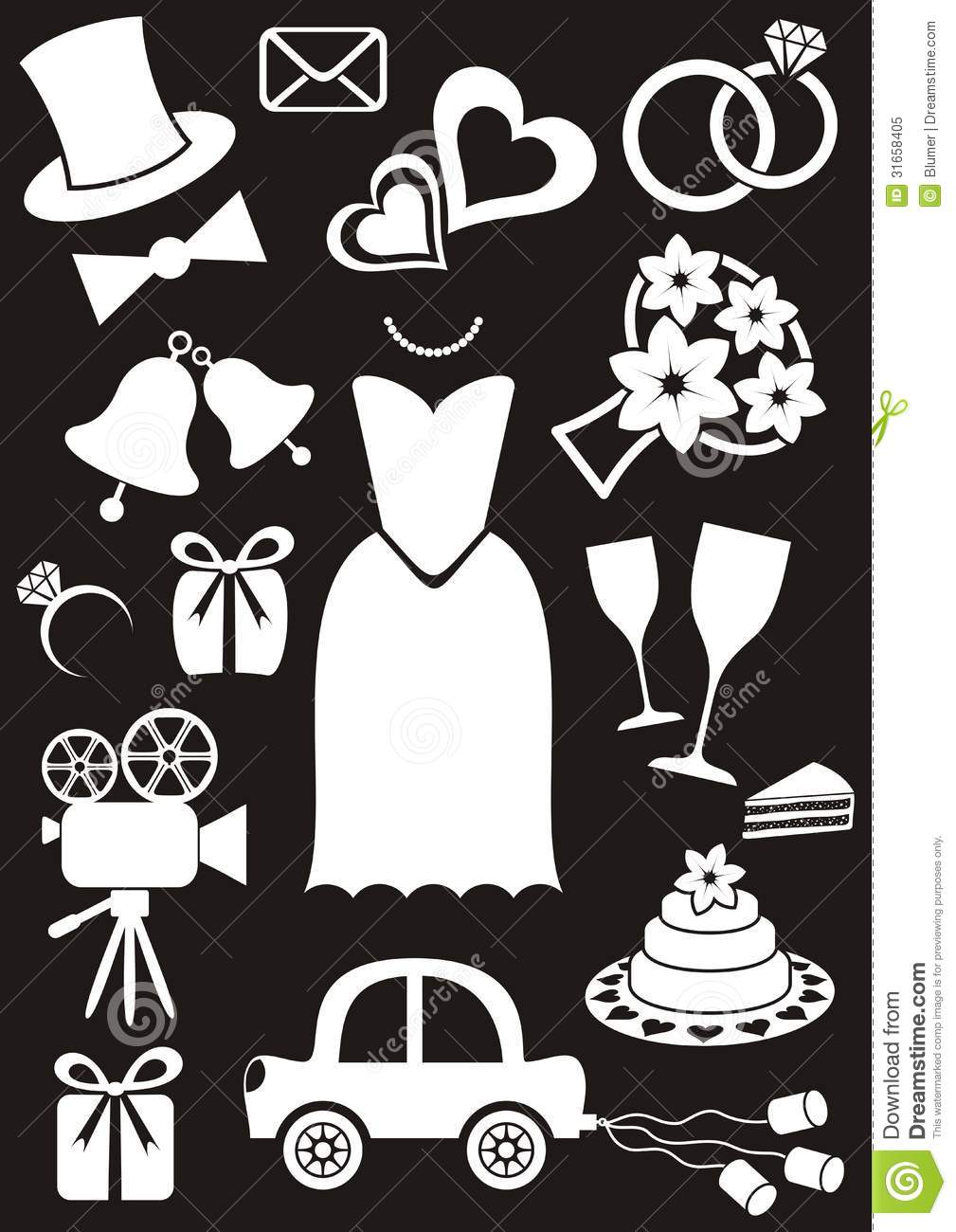 Wedding Bells Silhouette Clip Art