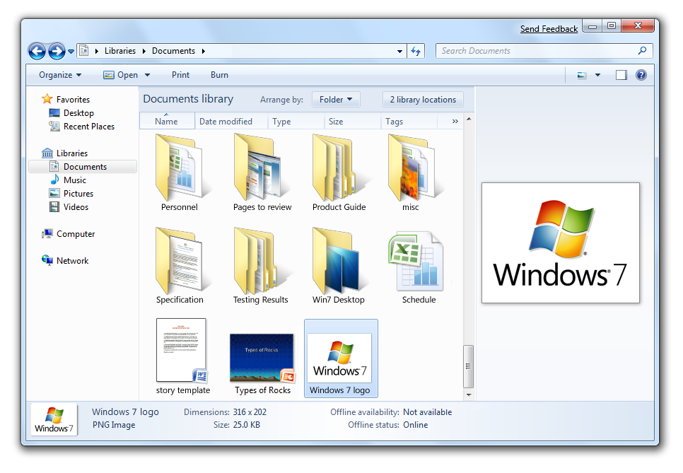 Windows 7 File Explorer