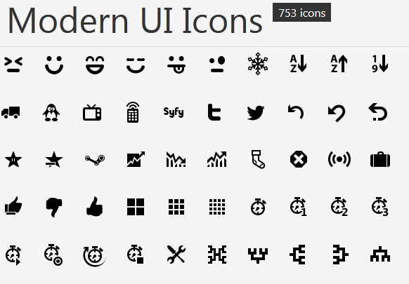 Windows Modern UI Icons
