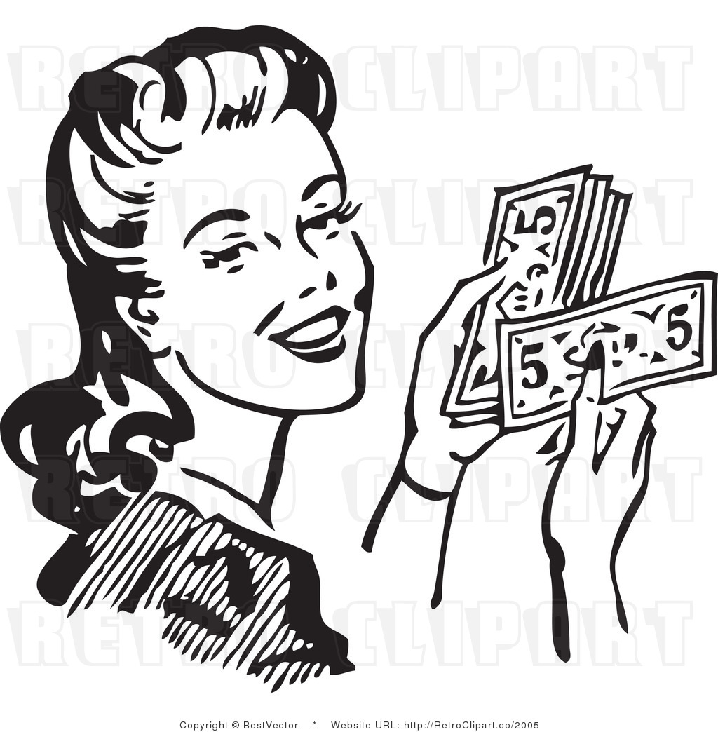 Women and Money Clip Art