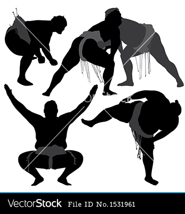 Wrestling Silhouette Vector Art