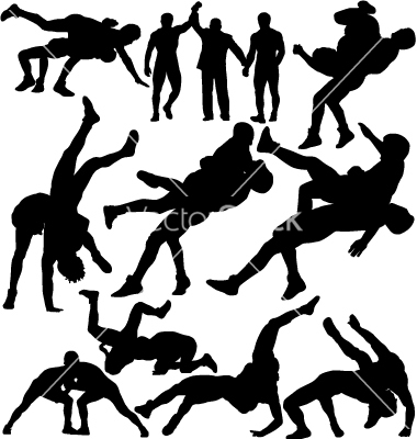 14 Wrestling Silhouette Vector Free Images