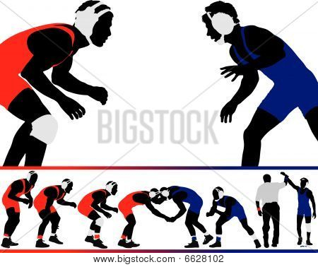 Wrestling Silhouette Vector