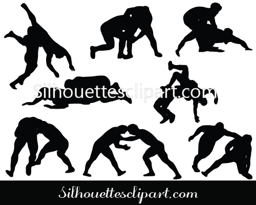 Wrestling Silhouette Vector