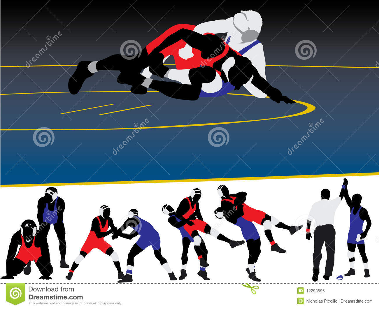 Wrestling Silhouette Vector