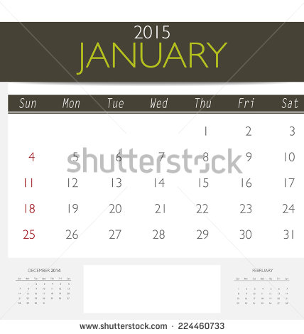 2015 Monthly Calendar Vector 2015 Monthly Calendar Vector