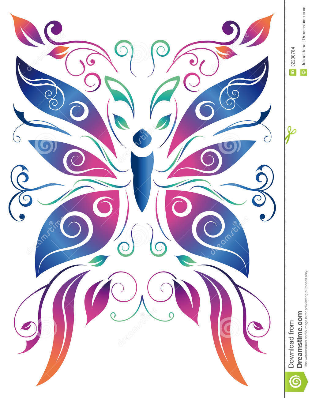 Abstract Butterfly Vector Floral Design