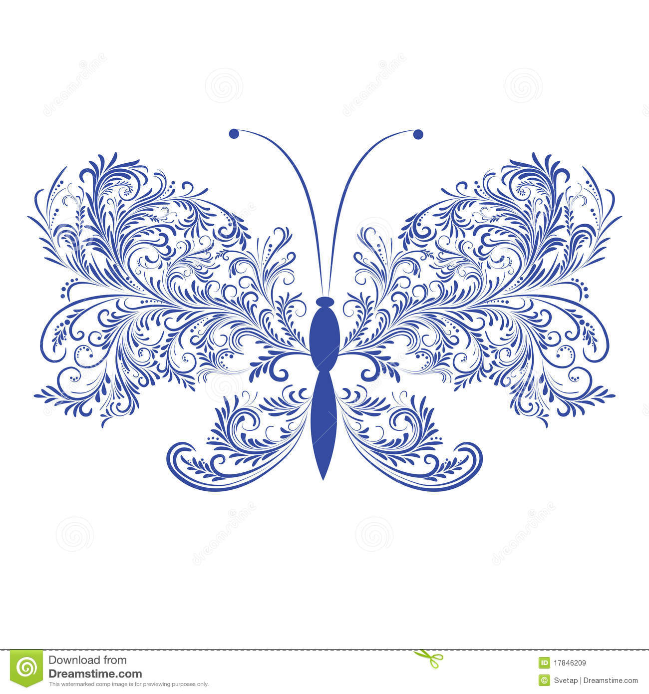 Abstract Butterfly Vector Floral Design