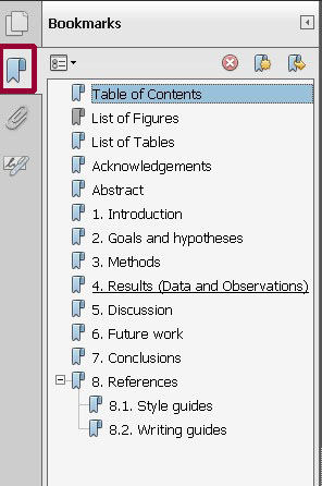 Adobe Acrobat Bookmarks Icons