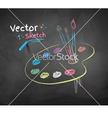 Airbrush Art Paint Palette Vector