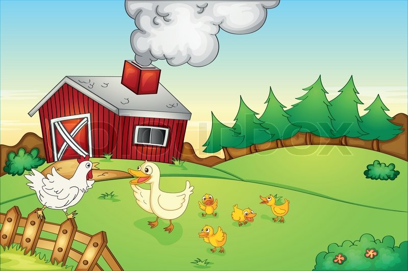 Beautiful Farm Home Cartoons