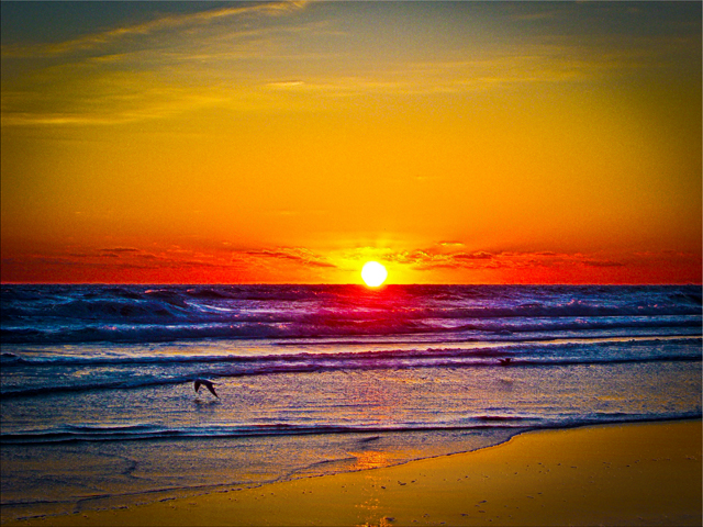 Beautiful Sunrise Over Ocean
