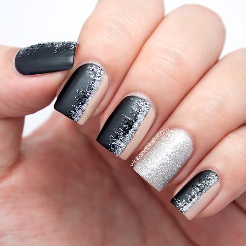 Black and Silver Nail Art Designs